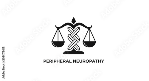 Balanced Scales with Neuropathy Symbol and Text.