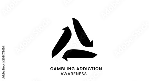 Minimalist Gambling Addiction Awareness Logo Design Concept.