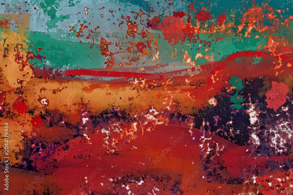 Fototapeta premium Abstract grunge background green red colorful wall rough surface with copy space for text and design element