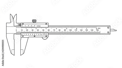 Vernier caliper measurement tool illustration