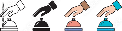 Hotel service bell icon service bell icon for hotel reception desk assistance and hospitality concepts vector illustration representing guest services, concierge support and customer care.
