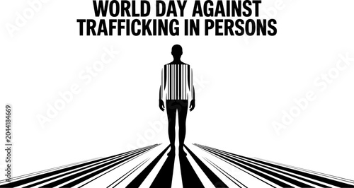 Quadro su tela World day against trafficking in persons concept with a silhouette of a person s