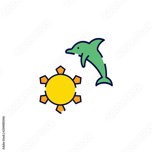 Marine ecology nature energy icon vector template