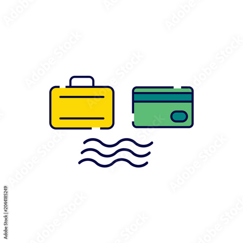 Business travel payment icon vector template.