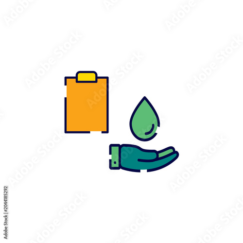 Water preservation report icon vector template.
