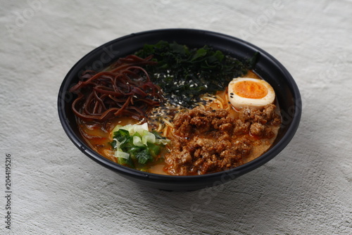 Freshly cooked Japanese food ramen noodles