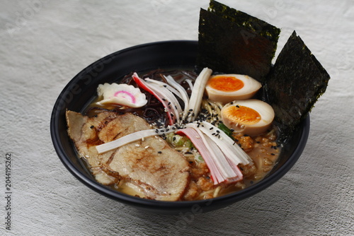 Freshly cooked Japanese food ramen noodles