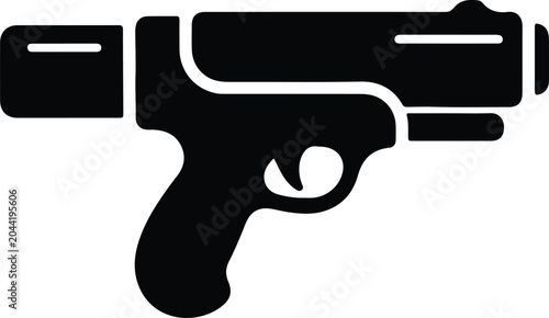 Foto Silhouette vector handgun icon for security and self defense design