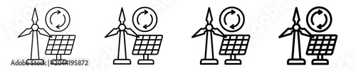 Tableau sur toile Renewable Energy Icon Set Different Style Collection
