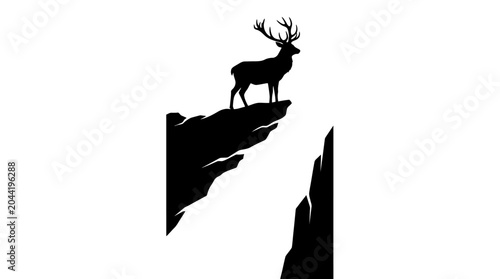Foto A majestic stag standing proudly on the edge of a jagged mountain cliff