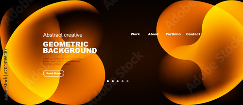 Obraz na płótnie Abstract orange shapes dominate dark background