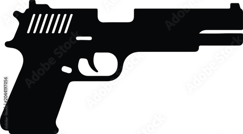 Photos Silhouette vector of a modern handgun for professional security design