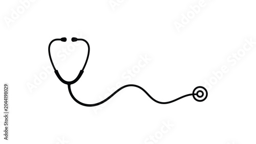 Bild auf Leinwand Medical Stethoscope Line Art Illustration Minimal Healthcare Equipment Outline S