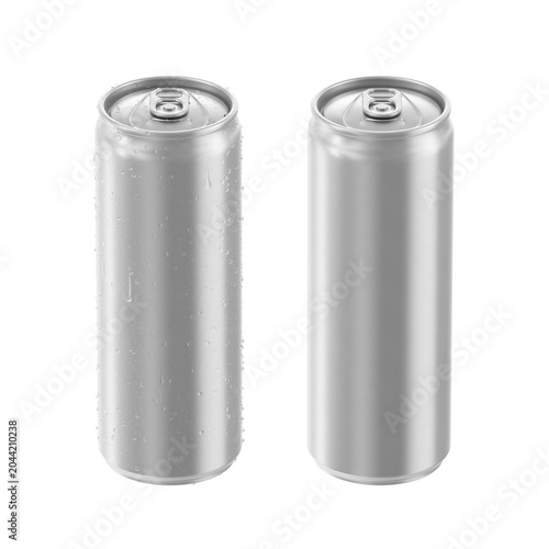 Aluminum can on a white background, 3D rendering, Illustration.