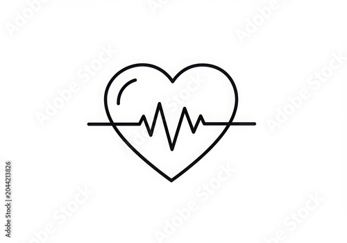 Simple heartbeat line icon symbolizing health and life