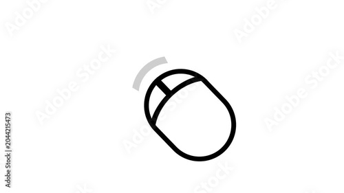 Minimalist Computer Mouse Icon Animation with Wireless Signal Graphic for Remote Working Concept