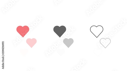 Minimalist Floating Heart Icons Animation for Social Media Valentine and Love Concept