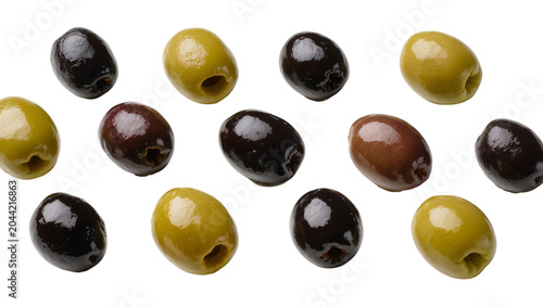 Φωτογραφία Assortment of black and green pitted olives