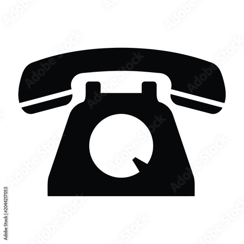 Bild auf Leinwand Black rotary phone icon