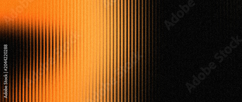 Abstract noisy visual layered with vertical glass lines in bright orange gradient tones for landing page backdrop.