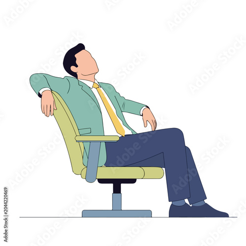 Light Burnout Concept Illustration of Faceless Employee Working Late