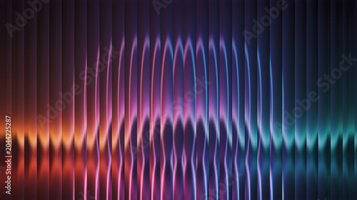 Tableau sur toile Abstract glowing vertical lines creating dynamic fiery glass pattern illustratio