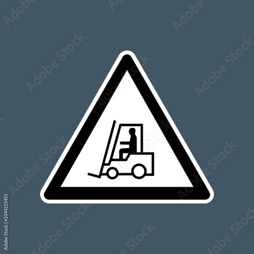 Forklift Truck Hazard Warning Triangle – Industrial Safety Caution Symbol