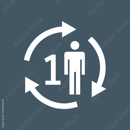 Single Use Only Symbol | One Time Use Medical Device Label Person Arrow Icon