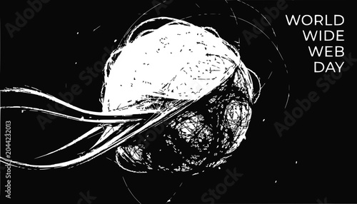Abstract digital globe with connected lines, representing global network and internet.
