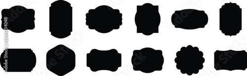 Set of vintage label and badges shape collections. Vector illustration. Black template for patch, insignias, overlay.
