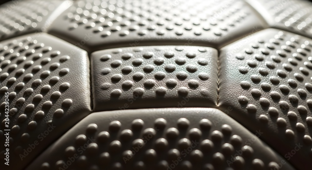 Fototapeta premium Close up of a textured soccer ball surface
