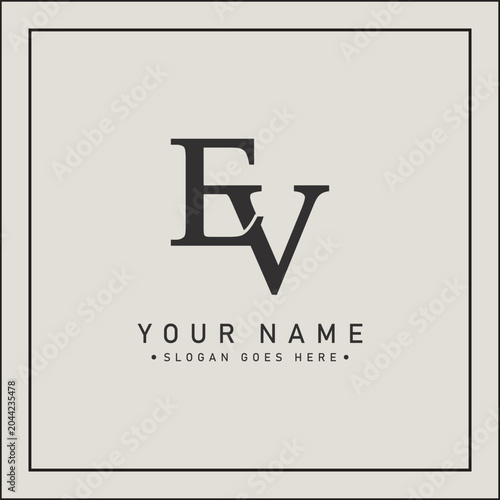EV Minimal Vector Logo - Simple Business Logo for Monogram E and V