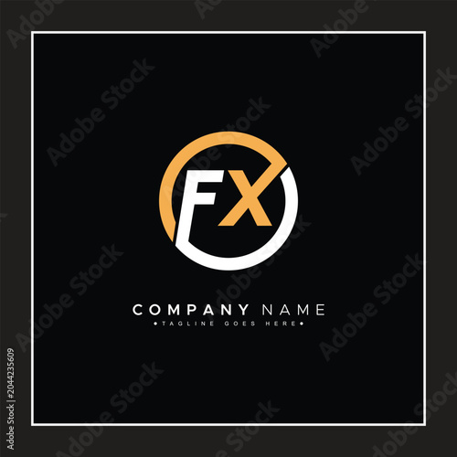 FX Vector Logo Template - Simple Icon for Initial Letter F and X Monogram