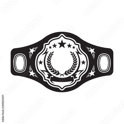 Championship wrestling belt icon with stars and laurel