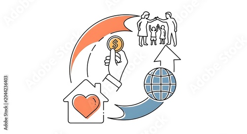 Cartoon character holding a heart and clock symbolizing love and time.