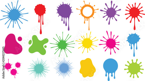 Canvastavla Watercolor set of abstract gouache stains