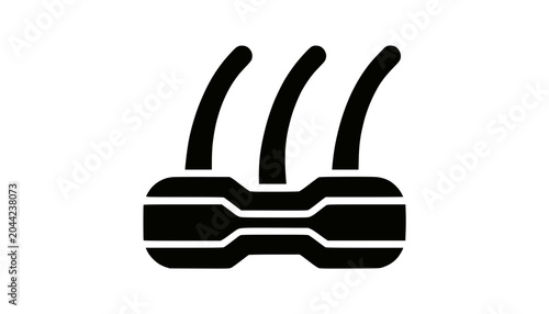 Black Icon of Three Hair Follicles on White Background