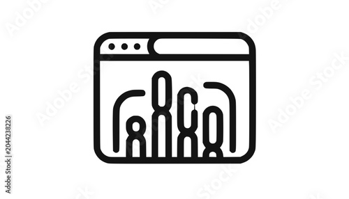 Digital Analytics Dashboard Icon: Website Data Visualization