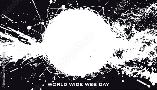 Abstract World Wide Web Day graphic with splatter and network design