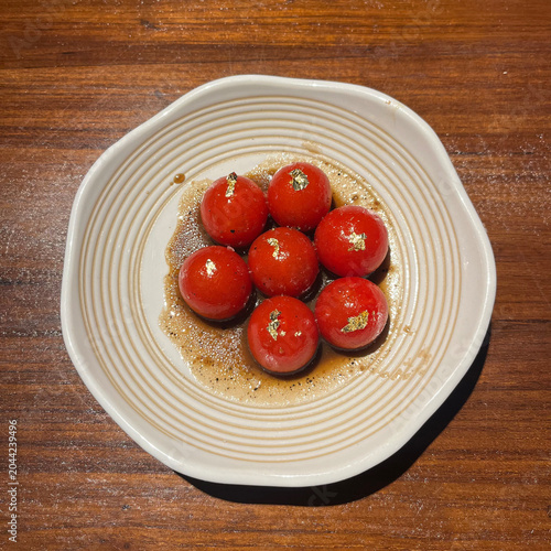 cherry tomatoes on a plate