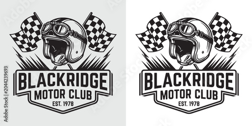 Foto Blackridge Motor Club Vintage Motorcycle Helmet Emblem