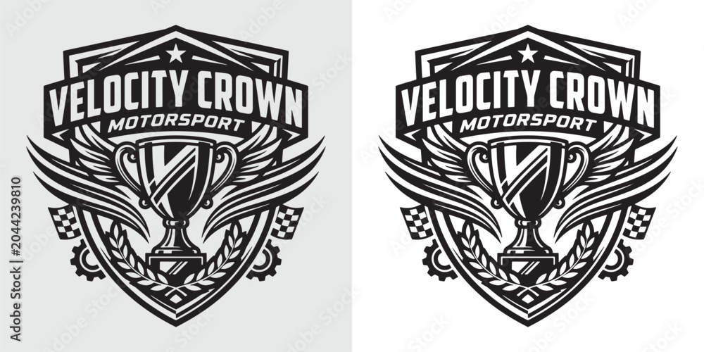 Fototapeta premium Velocity Crown Motorsport Professional Shield Badge