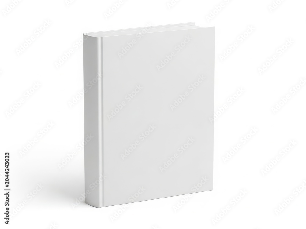 Fototapeta premium A stack of blank white books on a white background