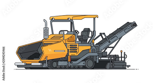 Quadro su tela asphalt paver machine for road construction