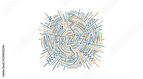Tableau sur toile Abstract circular pattern with buzzing sound effect.