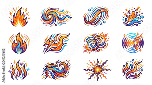 Valokuva Abstract elemental forces and natural phenomena illustrations.