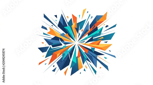 Bild auf Leinwand Abstract explosion of geometric shapes and colors.