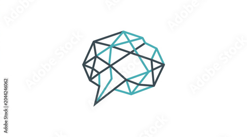 Abstract geometric brain shape representing artificial intelligence.