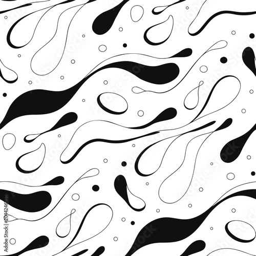  Abstract Black and White Liquid Pattern