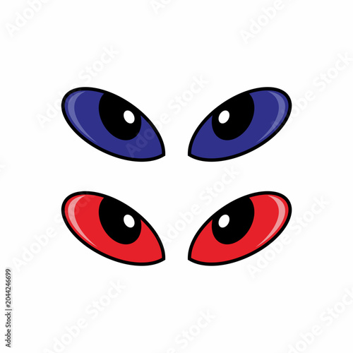 Eye with color red and blue vector